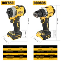 DeWalt Dcd805 Dcf850 DWBAG tournevis à moteur sans brosse au Lithium tournevis électrique perceuse à main électrique perceuse à percussion 6