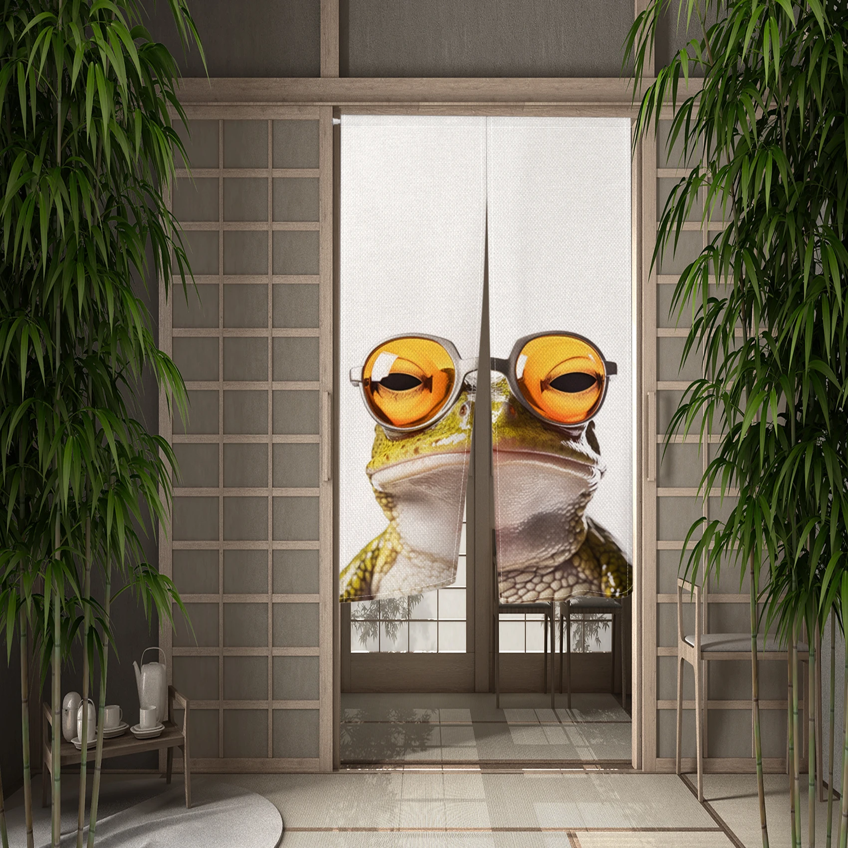 Japanese Door Curtain Frog Cartoon Animals Doorway Curtains Kitchen Living Room Japanese Noren Entrance Hanging Half-Curtain 3