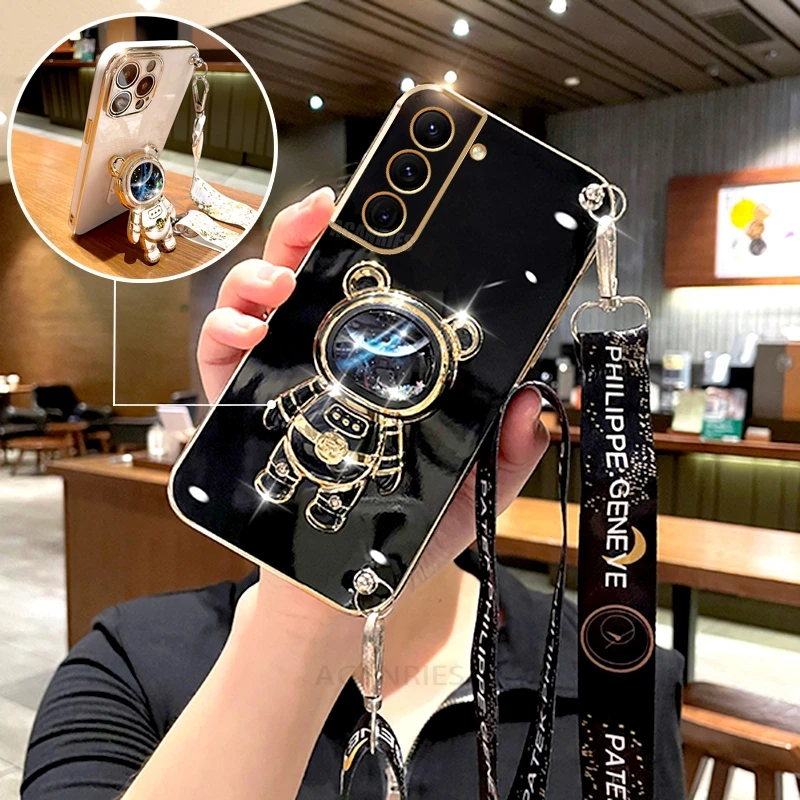 Étui de protection en silicone avec lanière pour Samsung Galaxy S21, S22, S23, S24 Plus Ultra, S20 Fe, Note 10, 20, 21, 22, 24_voghion.com