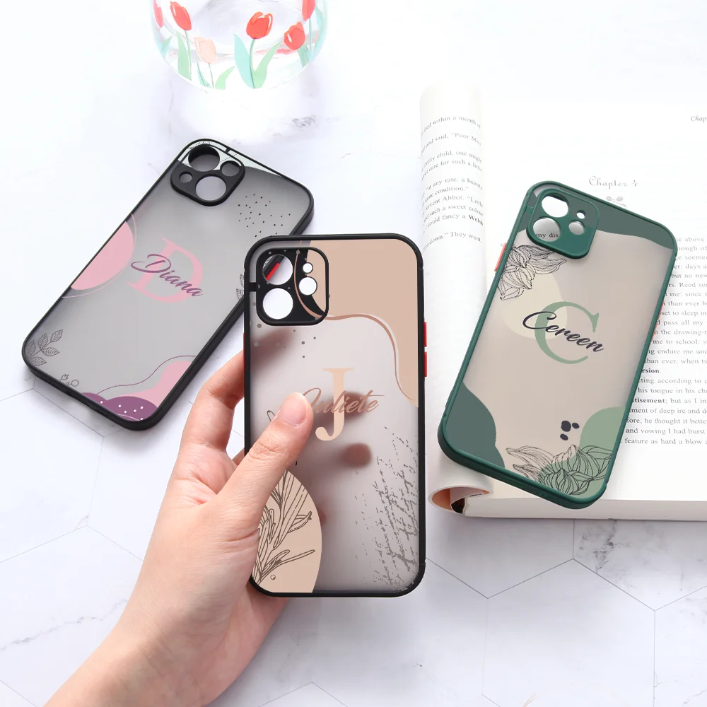 Coque De Luxe En Silicone Avec Nom Floral Personnalisé, Étui Mat Pour Iphone  11, Funda, 14, 12, 13 Pro Max, 8 Plus, Se 2020, X, Xr, Xs - Mobile  Téléphone Sacs Et Valises - AliExpress