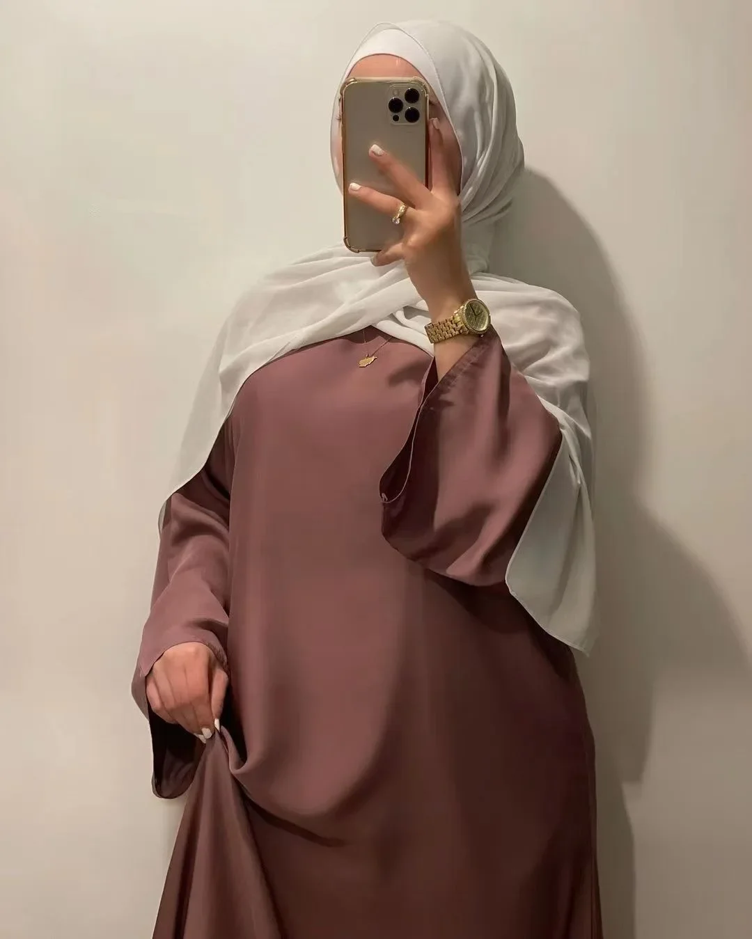 Satin Closed Abaya Dubai Silky Hijab Dress Muslim Fashion Flare Sleeve Abayas for Women Turkey Ramadan Eid Islam African Clothes