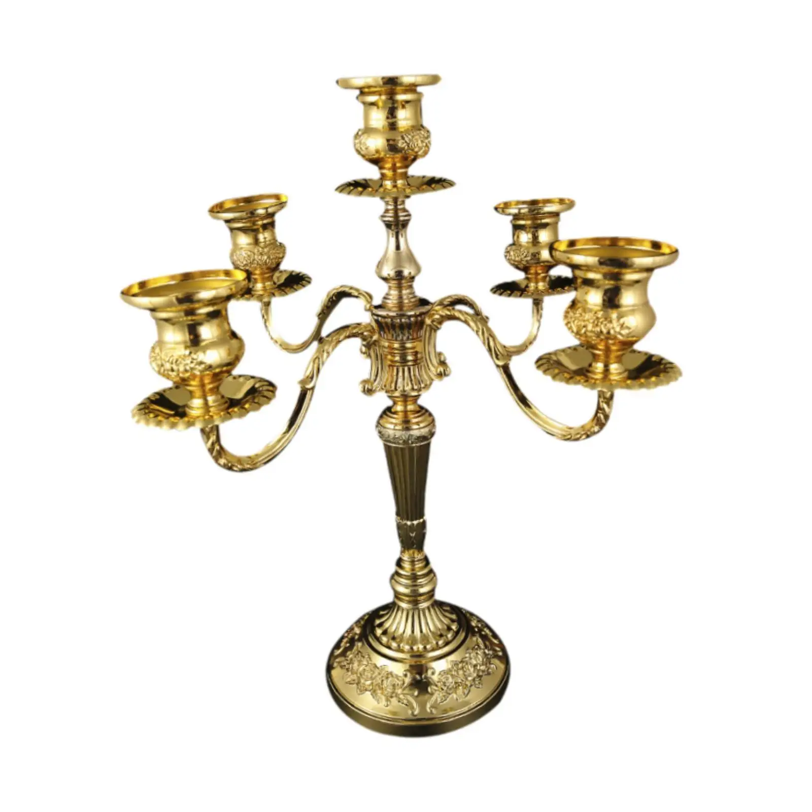 Candle Holder 5 Arms Elegant Metal Candelabra for Dinner Fireplace Holiday