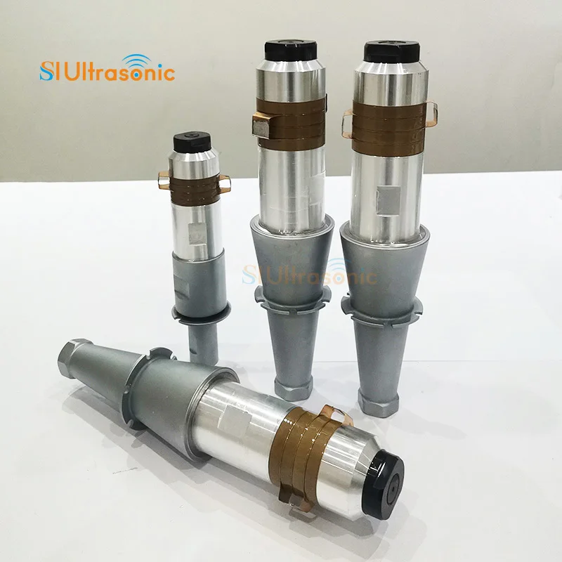 cusomized 3pcs ultrasonic welding transducer with customize horn