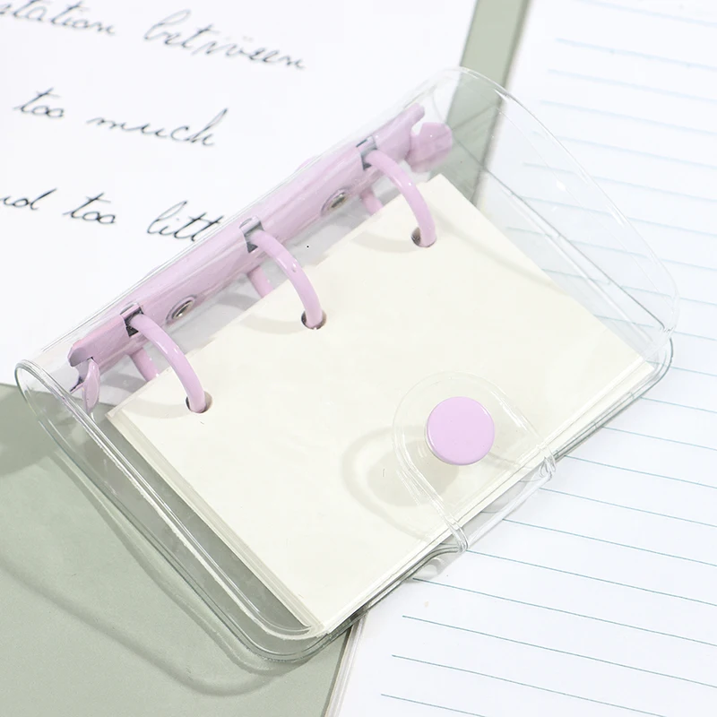 Transparent 3 Ring Loose-leaf Notebook Student Portable Hand Book Ring Binder