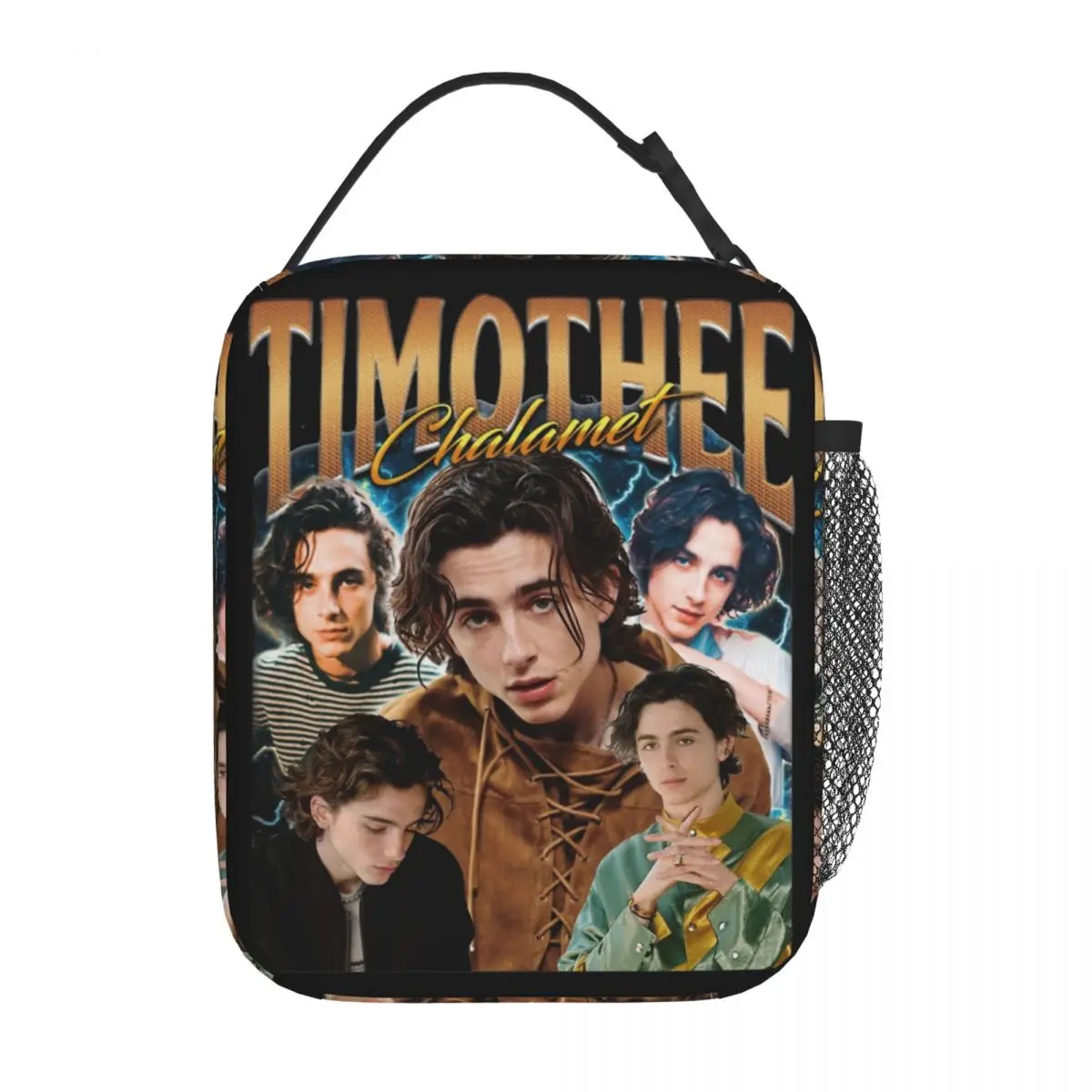 

Retro Timothee Chalamet Product Insulated Lunch Bag For Outdoor Food Storage Bag Portable Thermal Cooler Lunch Boxes