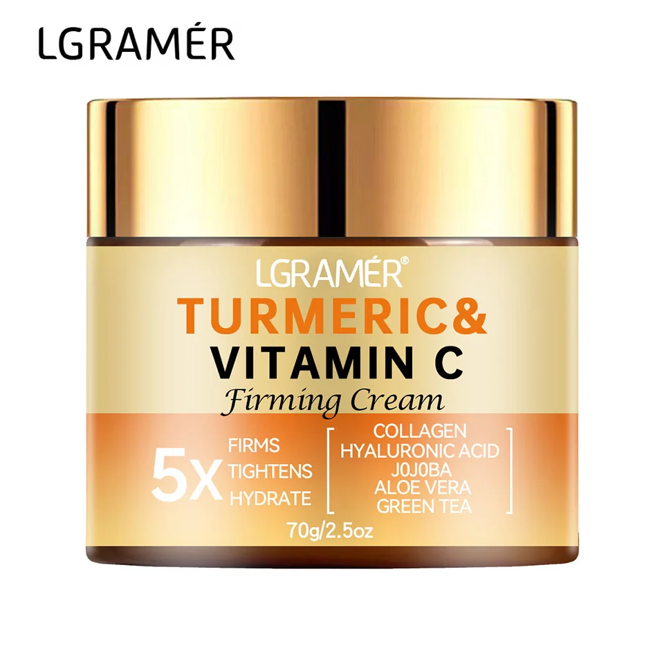 Turmeric Vitamin C Face Cream Smooth Wrinkle Moisturizing Firming Collagen Lightening Repairing Smooth Skincare Whitening Cream