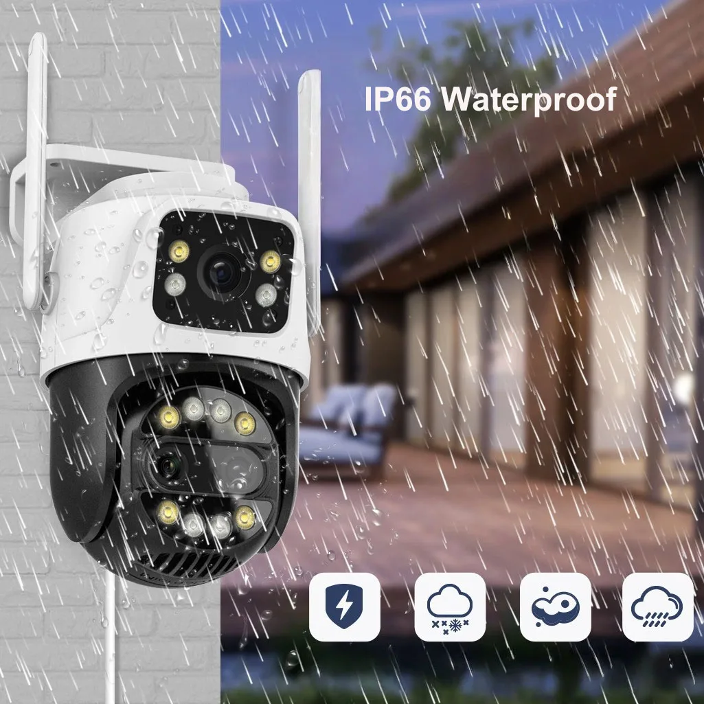 Uzoom 12MP 6K WiFi Camera with 8X Zoom 3 Lens Dual Screen Human Detection Auto Tracking CCTV for Outdoor Security Surveillance 4