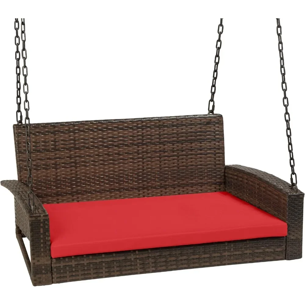 

Outdoor Porch Swing, Hanging Patio Bench for Deck, Garden w/Mounting Chains and Seat Cushion