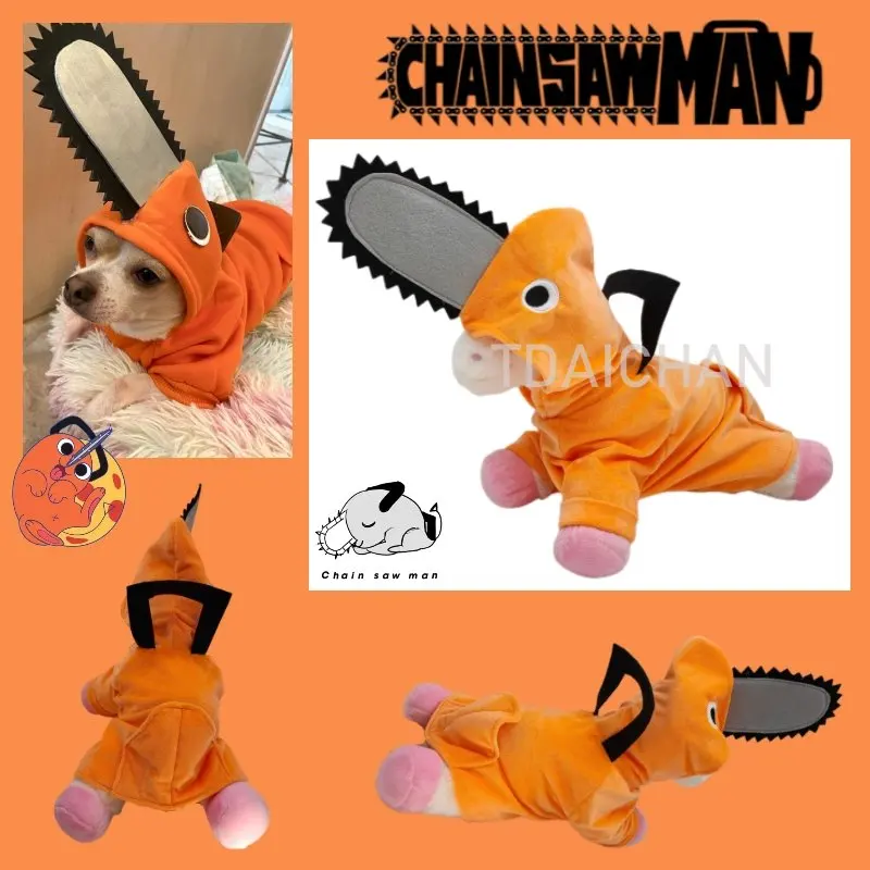 Pochita Pets Cosplay Costume Anime Chainsaw Man Cat Puppy Clothes
