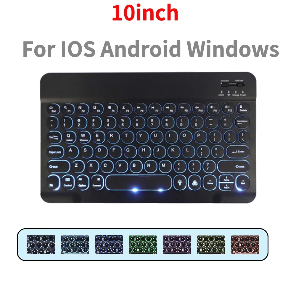 RGB Backlight 10 Inch Bluetooth Keyboard Mouse For IOS Android Windows Teclado For iPad Samsung Tablet Backlit Wireless Keyboard