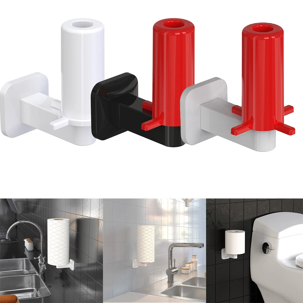 Paper Holders Self Adhesive Wall Mount Holders No Punching Toilet Kitchen Roll Paper Holder For Wall Glass Ceramic Tiles