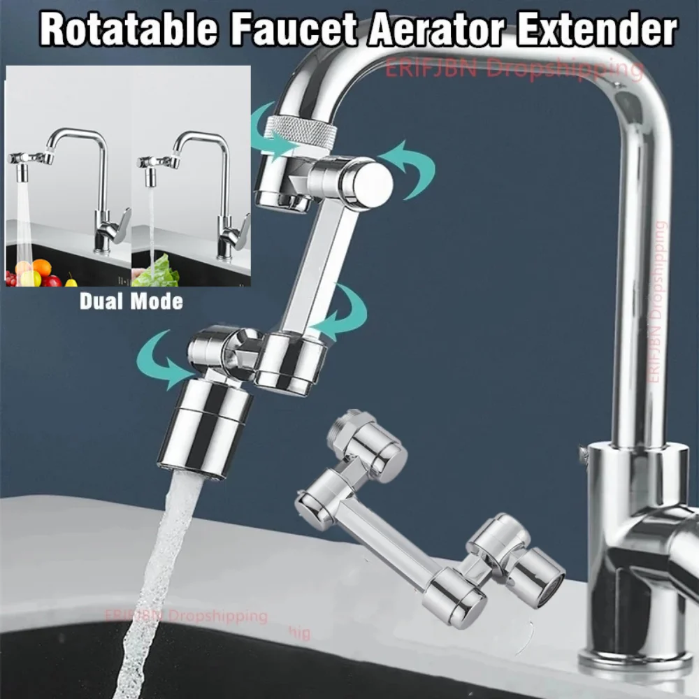 

New 1440° Rotate Kitchen Faucet Extender Water Saving Nozzle Bathroom Faucet Sprayer Head Anti Splash Filter ABS Tap Universal