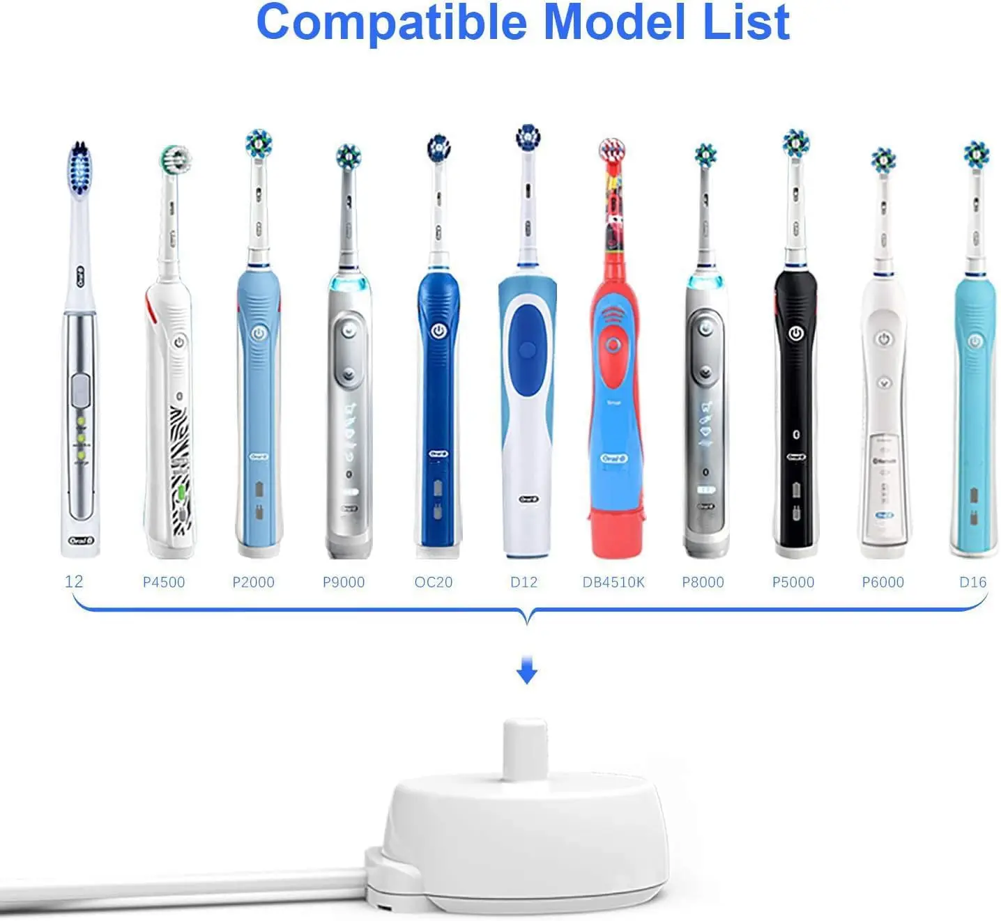 EU/USB charger for Oral B Braun electric toothbrush iO Series 3 4 5 6 1000/3000/5000/7000/7500 waterproof inductive base