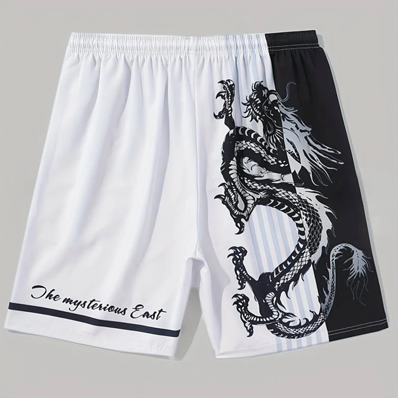 

New Fashion Summer Men Women Graphic Beach y2k Shorts Print Dragon Oversize Quick Drying Trunks Holiday Hawaii Leisure Swimsuit