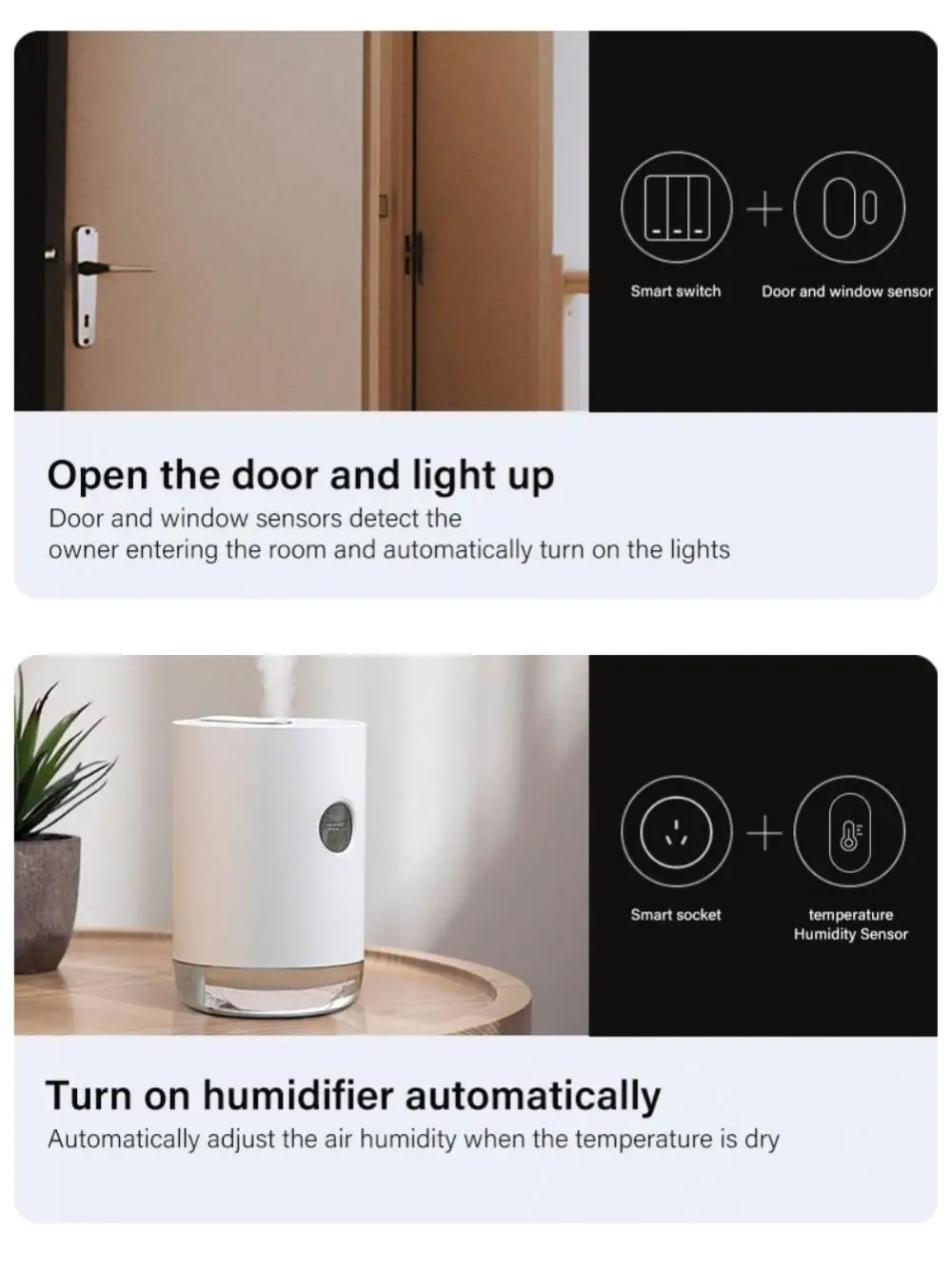 ZigBee Tuya Sensor de Temperatura e Umidade,