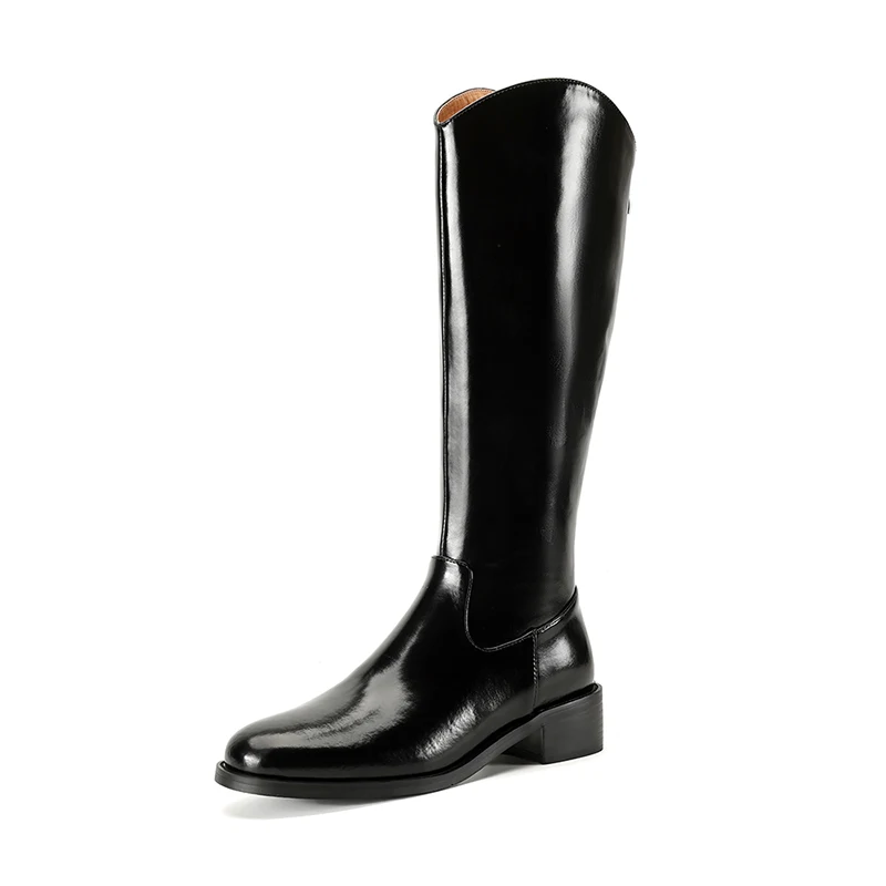 

2023 Women Knee-High Boots Autumn Winter FCYTK Ladies Zipper Boots Black Brown Khaki Round Toe Chunky Heels Fashion Casual Boots