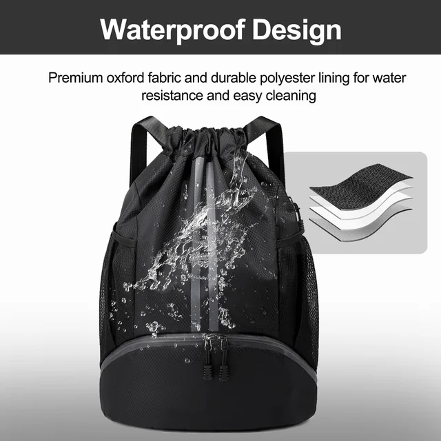 Basketball bag, swimming bag, dry wet separation women's storage bag, sports backpack, training and fitness drawstring backpack 5