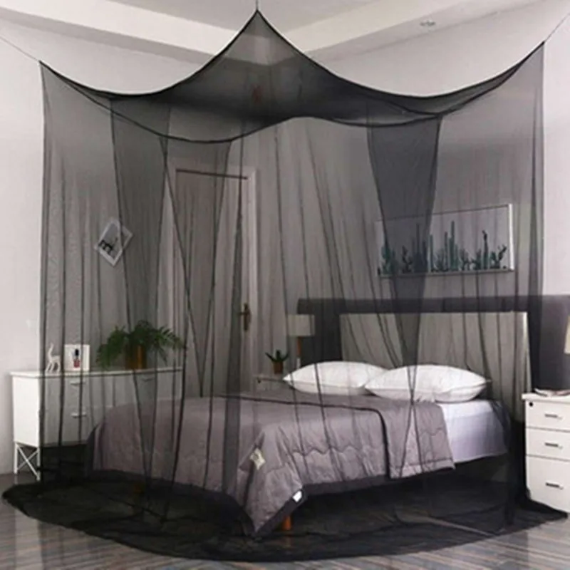 Sexy Zanzariera Palazzo Quattro Porte King/Queen Double Size Casa Letto Singolo Prevenire Insetto Outdoor Square Grace White Canopy Net