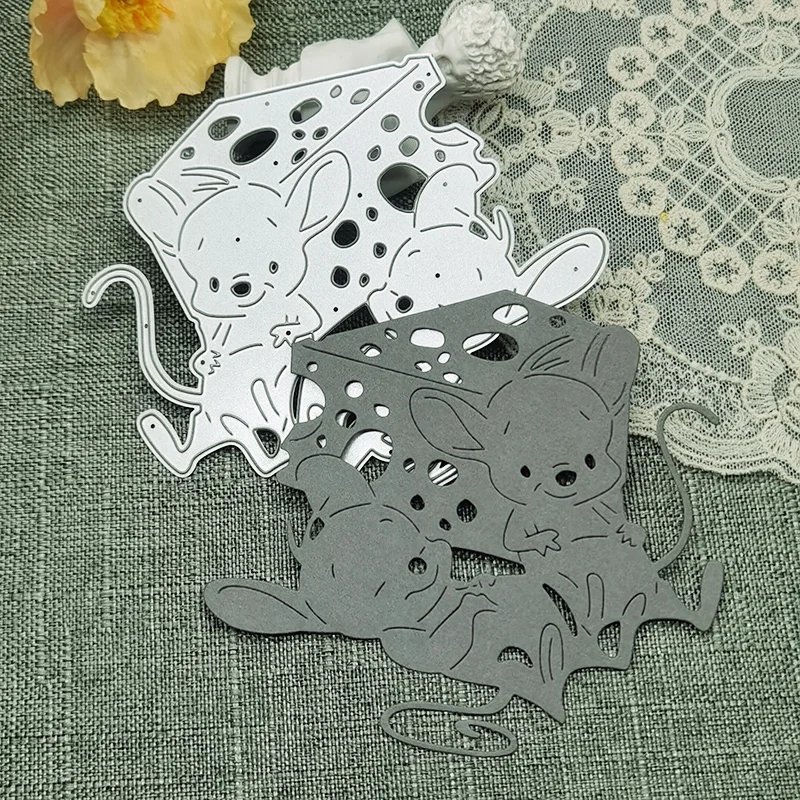 The Cheese Grabbing Mous Greeting Card Metal Cutting Die Scrapbook Embossing Papercutting Manual Punch Stencil Album Knife Mold | Дом и сад
