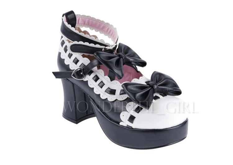 Neue japanische Stil Lolita Schuhe Dienstmädchen Cosplay Mädchen Prinzessin High Heels Damen Schuhe mit Schleife Größe 35-47 8