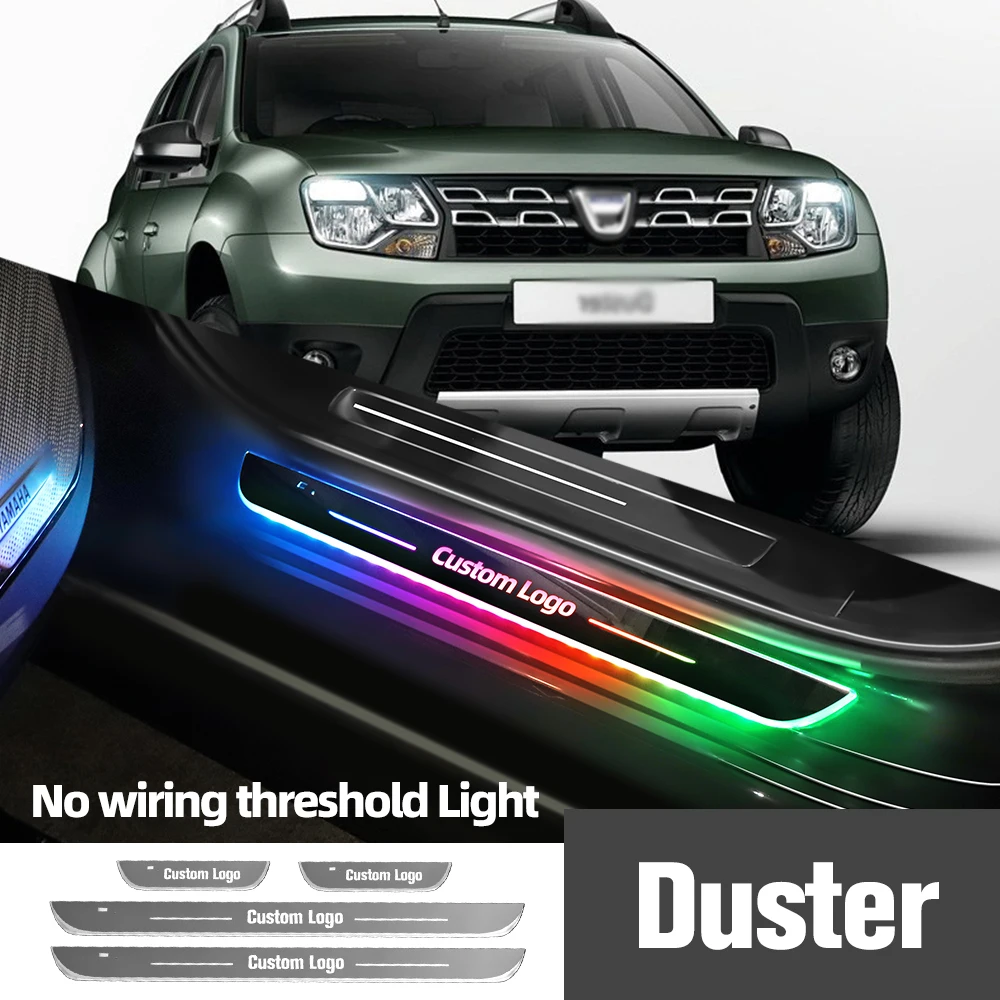 

For Dacia Duster 2009-2019 2013 2014 2017 2018 Car Door Sill Light Customized Logo LED Welcome Threshold Pedal Lamp Accessories