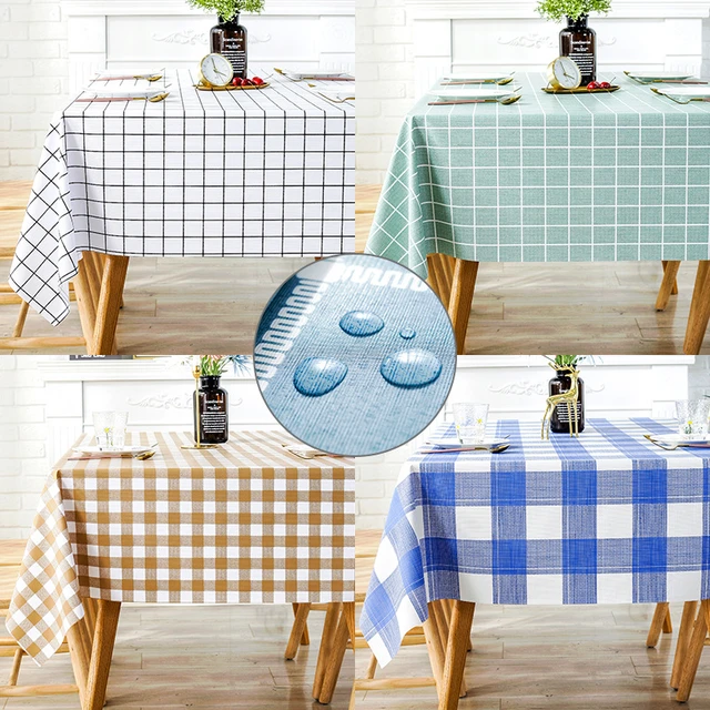 Nappe Lavable Nappe PVC Plastique Facile à Nettoyer Imperméable  Rectangulaire Couverture de Table Protecteur pour Cuisine