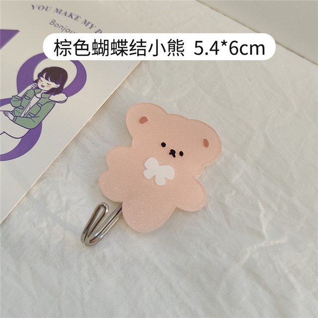Cartoon Acrylic Wall Hook Coat Bag Hat Rack Door Mask Key Hanger Organizer Free Punch Self-adhesive Kitchen Hooks Home Decor