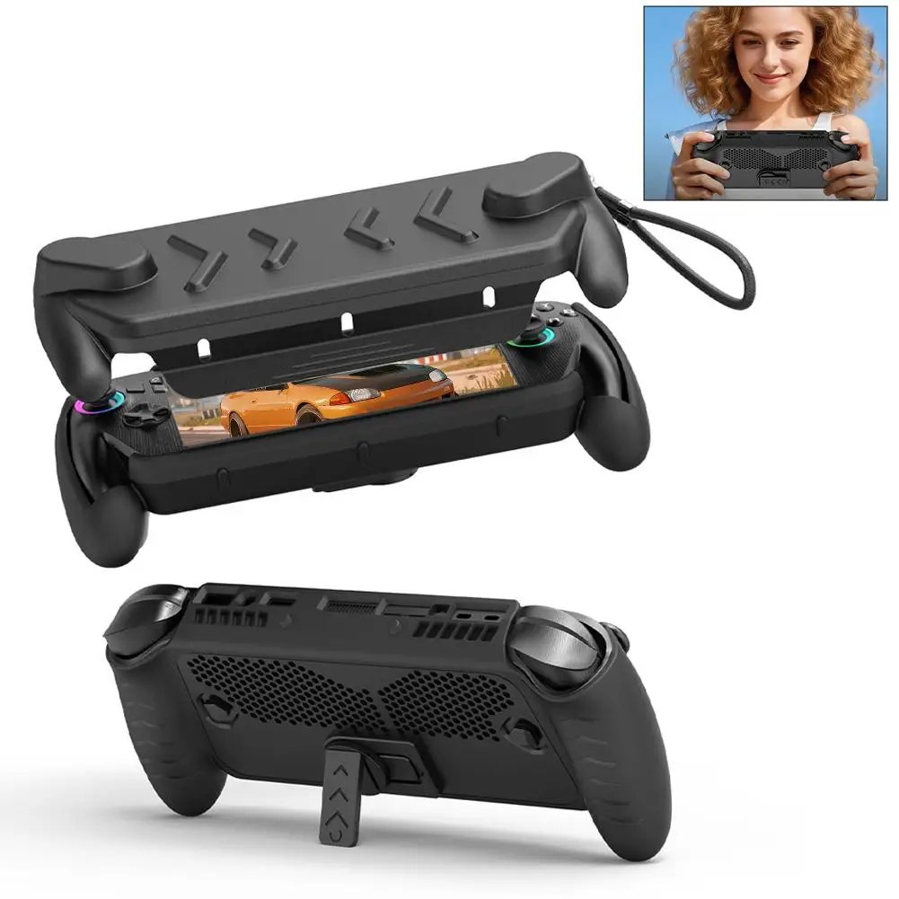 ROG Xbox Ally TPU Grip Case - Full-Body Protective Cover with Adjustable Kickstand and Ergonomic Design