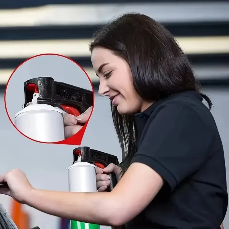 1 Pcs 플라스틱 휴대용 스프레이 페인트 핸들, 범용 재사용 가능한 자동차 색상 변경 필름 붙여넣기 셀프 스프레이 핸드 스프레이 건