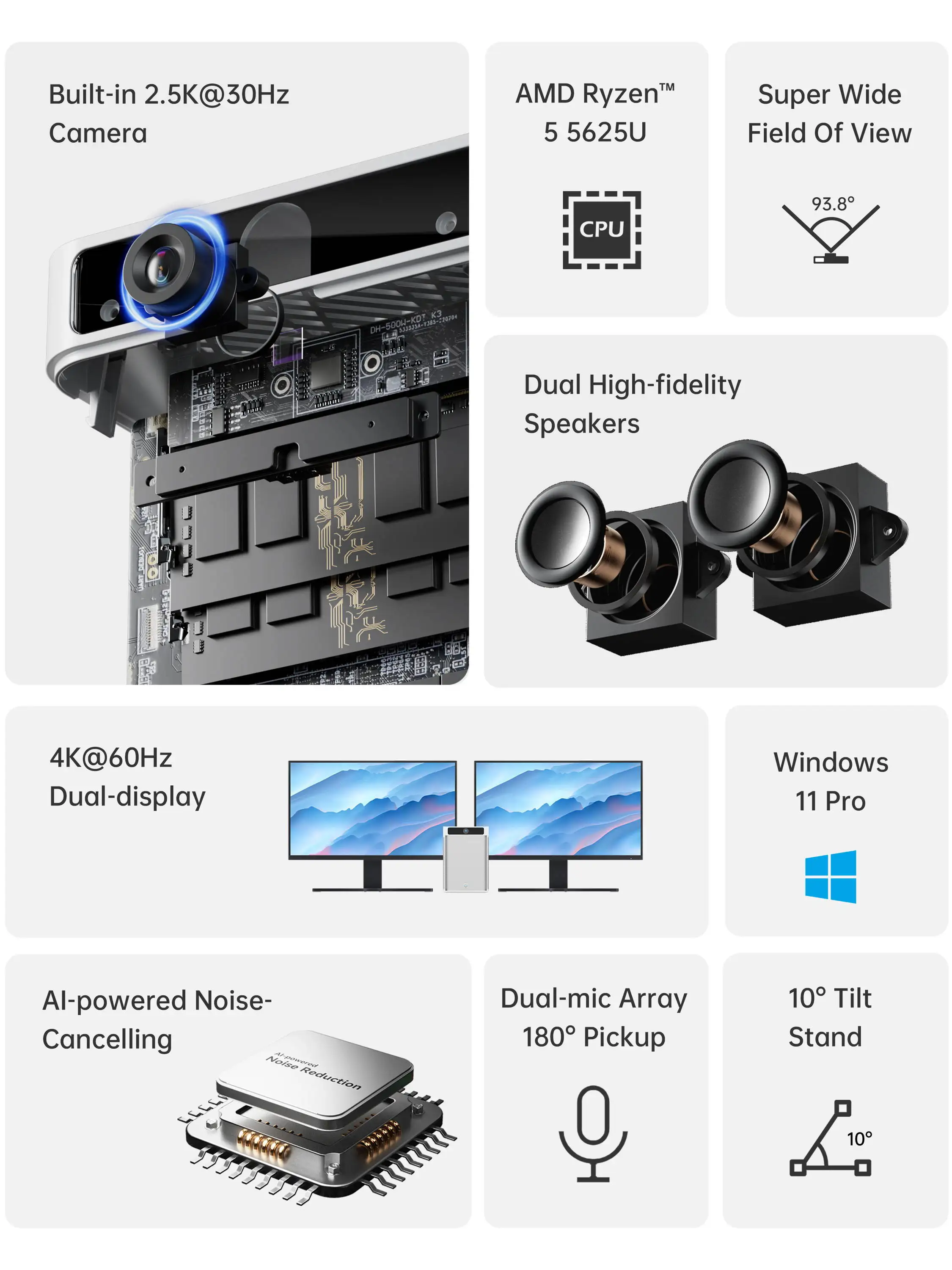 MINISFORUM MC560 MINI PC AMD Ryzen 5 5625U Windows 11 With QHD 
