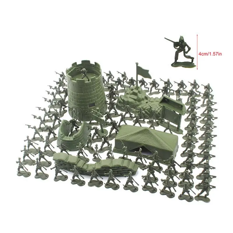 100pcs Military Toy Tank Aircraft Helicopter Model Ar-my Men Soldier Action Figure Model Play Set Toys Birthday Gift For Boys images - 6