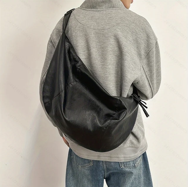 Sac à bandoulière pour hommes, décontracté, polyvalent, à la mode, grande capacité, sac de taille, Simple, léger, sac à dos de sport de plein air 1