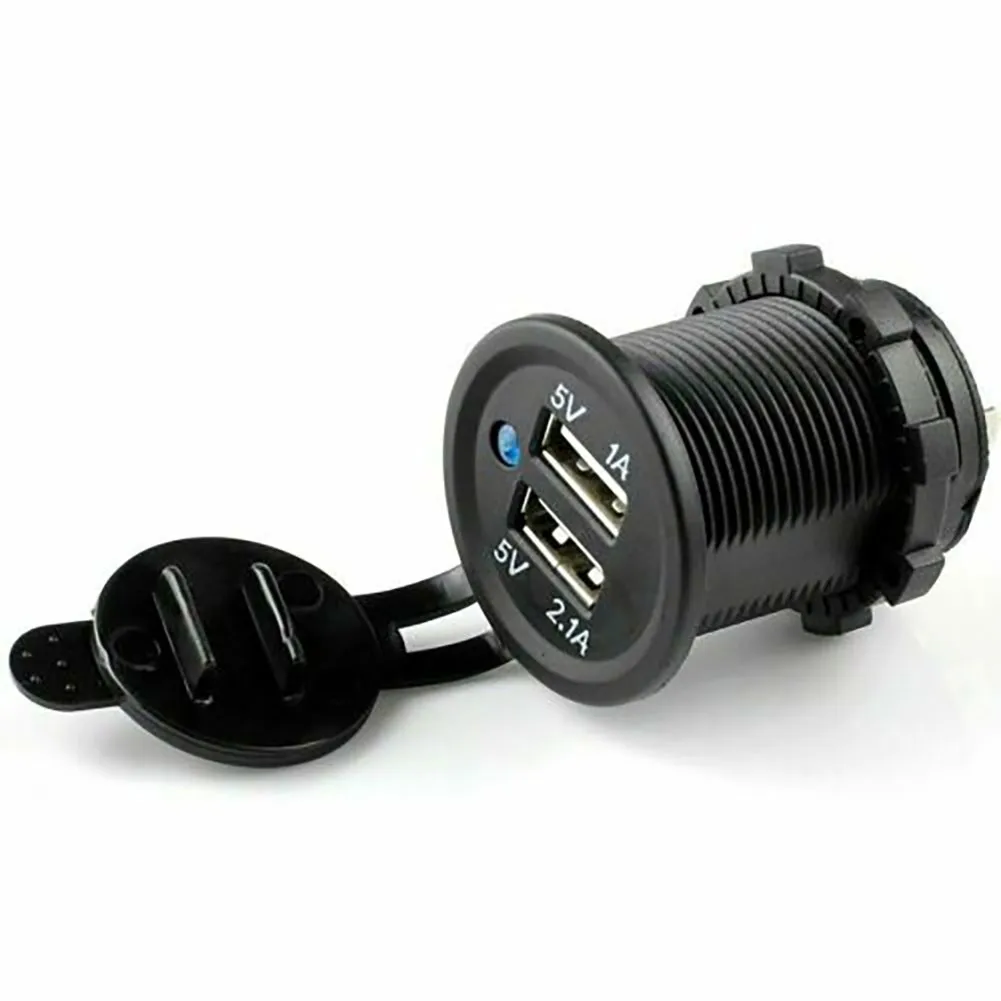 12V Car Charger Cigarette Lighter Socket Dual USB Power Adapter Charger Plug Splitters For Camper RV Bus Motorhome