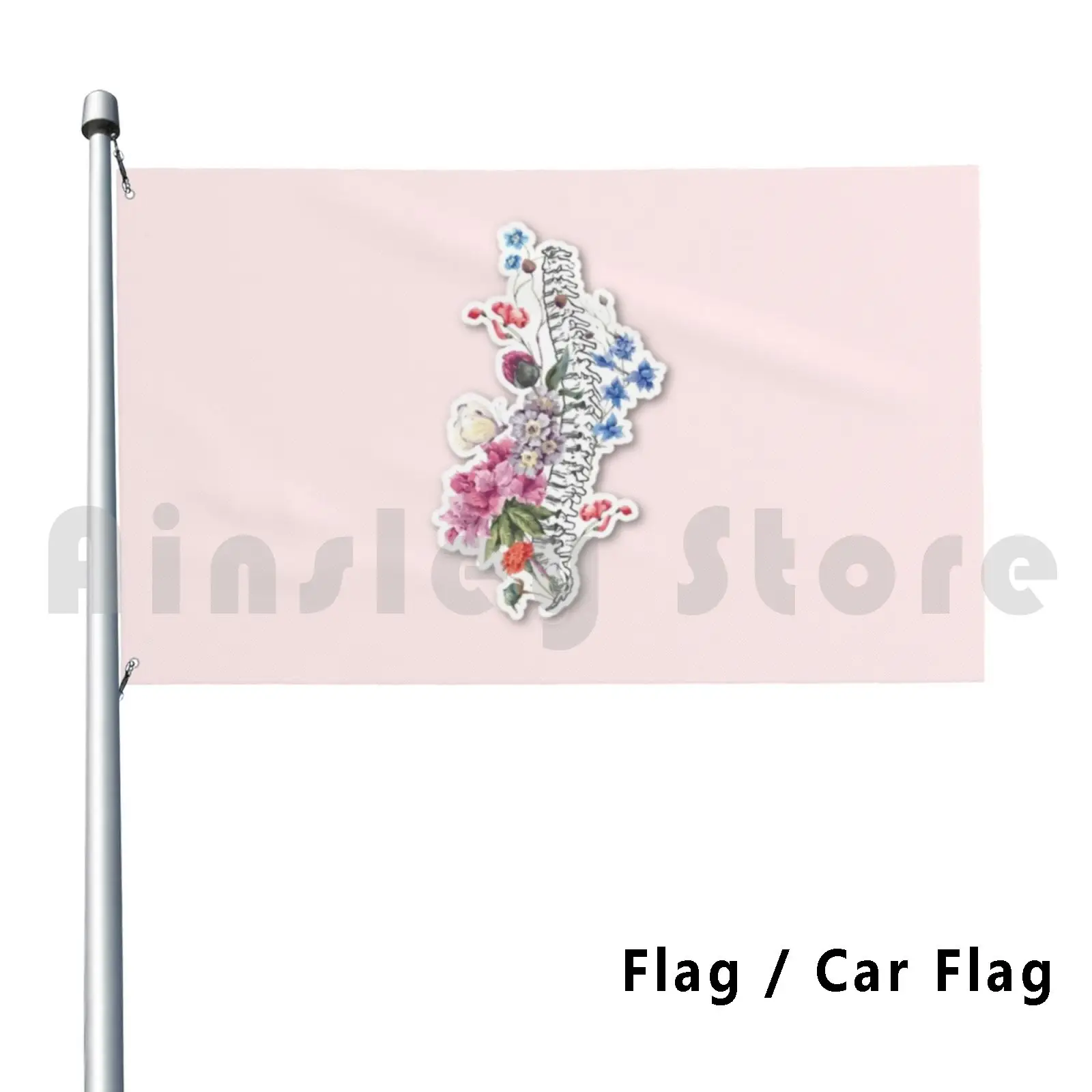 Backbones Flower Anatomy Flag Car Flag Funny Anatomy Nurse Medicine Student Medicine Human Body Flower