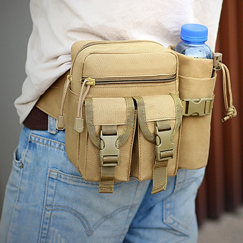 

Tactical Waist Nylon Cycling Belt Bag Hiking Water Bottle Phone Pouch Military Hunting Camping Army Sport Fishing Men Waist Pack