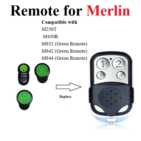 For Merlin M832 gate door remote control 433.92mhz rolling code remote control replacement garage door transmitter sleeplion remote control switch 24v lamp light motor door gate wireless switch wall remote control 1 2 3 controller transmitter