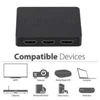 GRWIBEOU 3 Ports HDMI-Compatible Switcher 3 Input 1 Output 1080P HDMI Video Splitter Hub Adapter for Xbox DVD HDTV PC Laptop TV - Image 2
