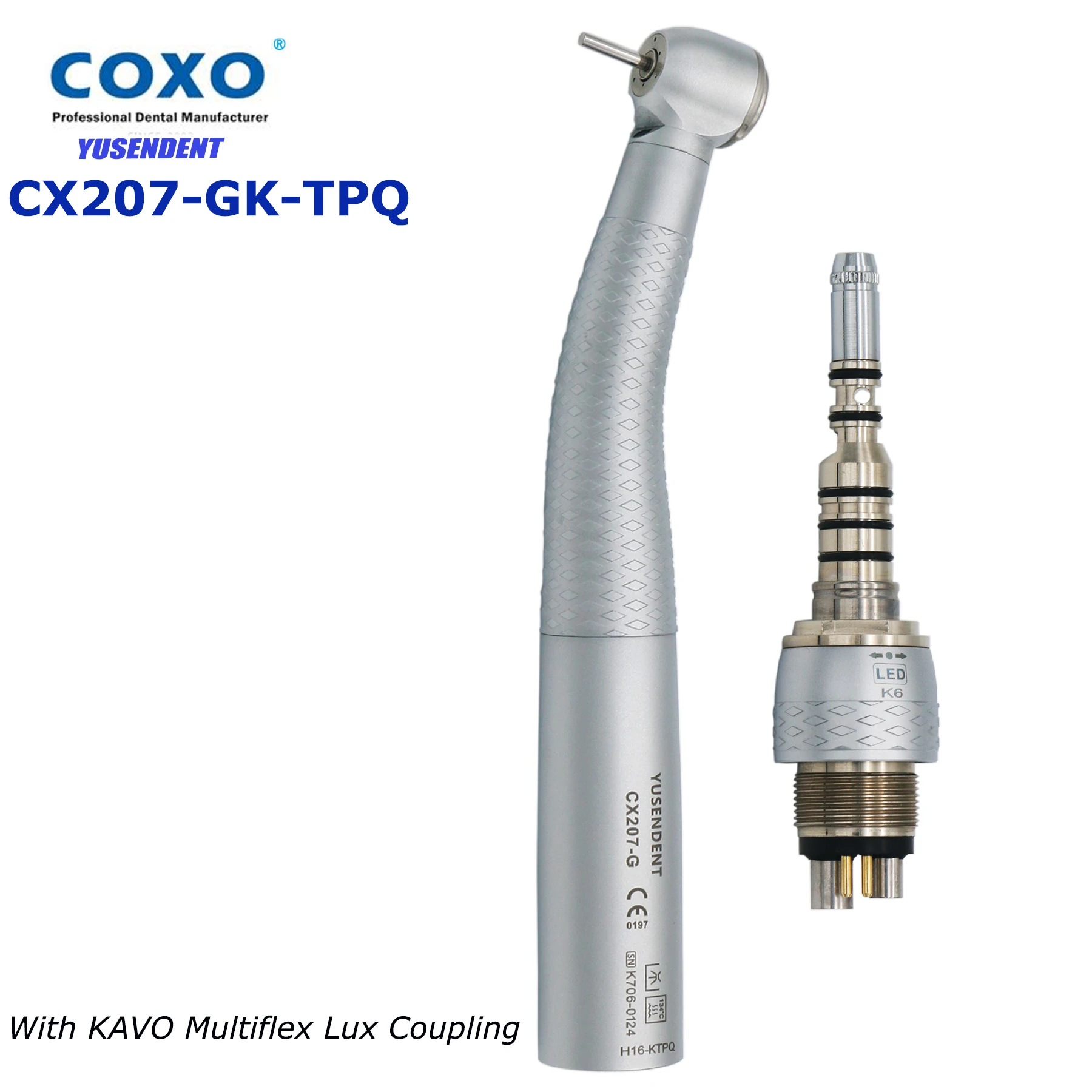 Coxo Dental Led Manipolo Ad Alta Velocità Cuscinetti In Ceramica Fibra Ottica Con Kavo Multiflex Lux Accoppiamento 6 Fori Per Accoppiatore Kavo