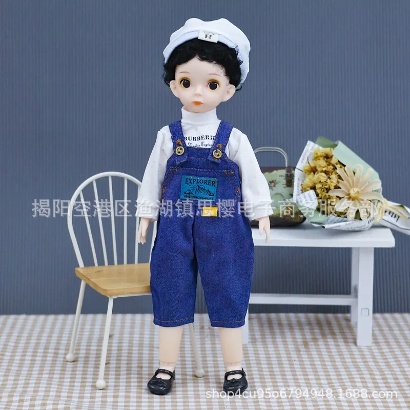 New Short Hair Boy Dolls Bjd Doll Body 1/6 30cm 22 Joints Fashion Sportswear Clothes Hat Set Dress Up Toys for Girls Kids Gift 6