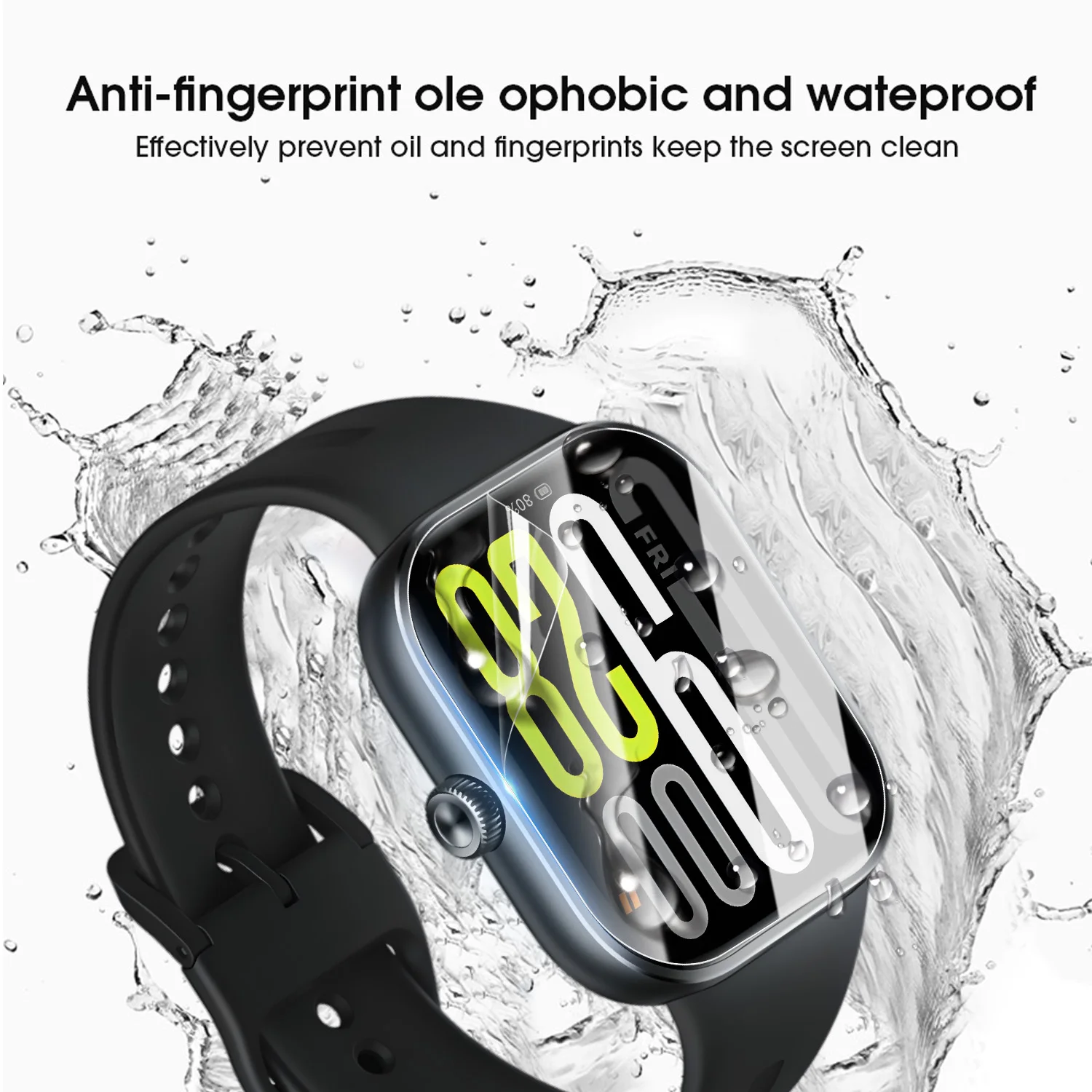 3D Curved Screen Protector for Smartwatch - Anti-Scratch, Waterproof, Flexible Film (1-5 Pack)