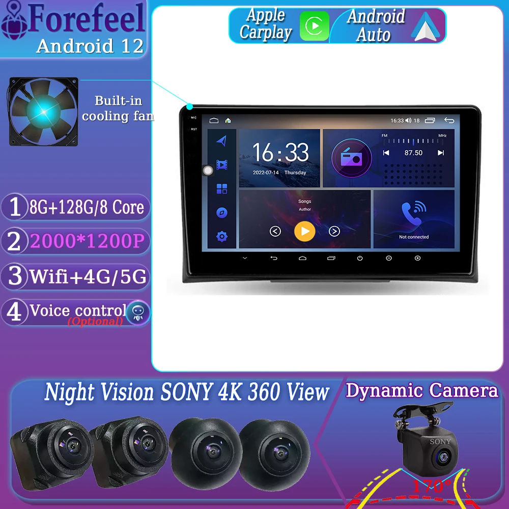 Android12 Per Volkswagen Multivan T5 2003 - 2015 Multimedia Car Monitor Lettore Autoradio Player Tv Navigation Gps Stereo Radio