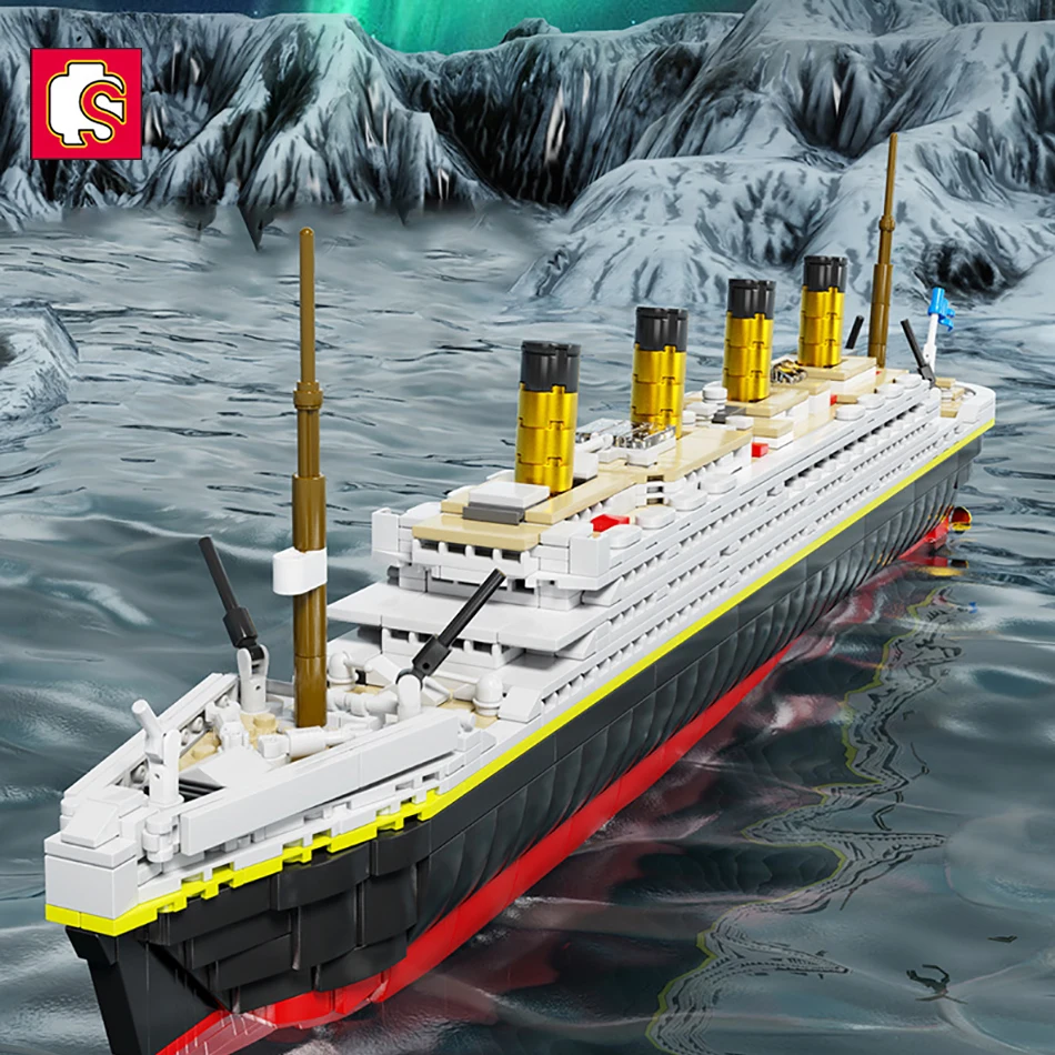 

SEMBO 1333pcs 3D Titanic Model Building Blocks City DIY Cruise Ship Boat Educational Bricks Toys for Children