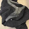 Loose Fit Chic Deep ey Knitted Sweater Korean Sle Lazy Autumn Winter High End Feeling Fake Two-Piece Casual Youth Faion