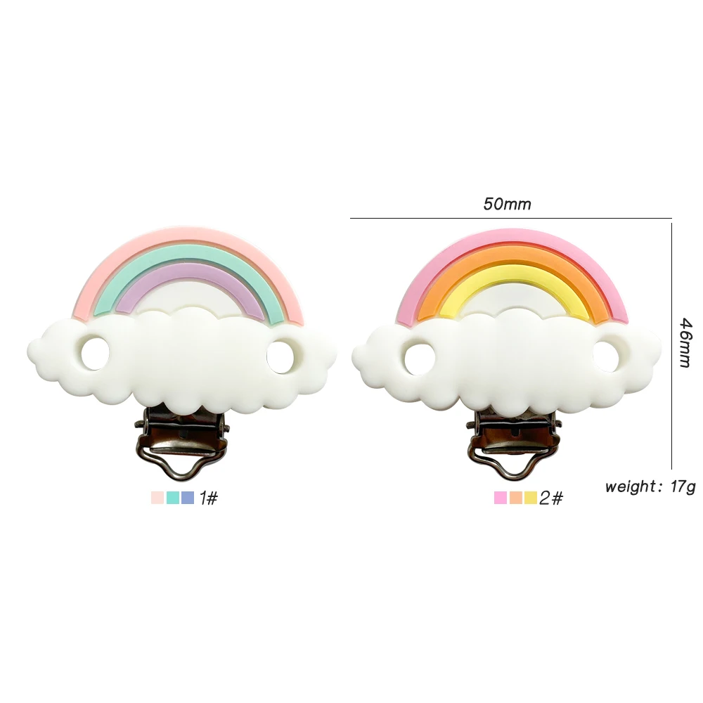 Baby Silicone Rainbow BPA Free Food Grade DIY Pacifier Chain Silicone Baby Teeth Gift silicone teething toys baby teething toys silicone teether 1/3/10pcs