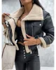 Faux Leather Jackets Women PU Short Thick Warm Black Outwear Female Aviator Retro Lapel Velvet Coat New Year Winter Tops 1