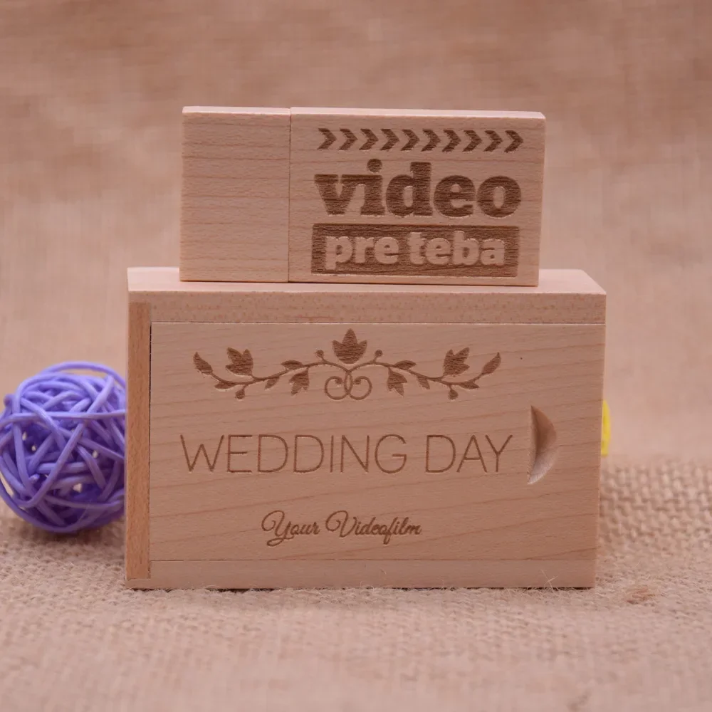 50pcs/lot Free Wooden Wood 4GB 8GB 16GB Usb 2.0 Version Memory Flash Stick Pen Drive For Wedding Photography Gift