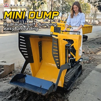 Minidumper Personalizzato con Potente Motore Cingolato, Ribaltabile Autocaricante per Tutti i Terreni, Certificato Euro 5 CE, Veicolo da Trasporto Agricolo