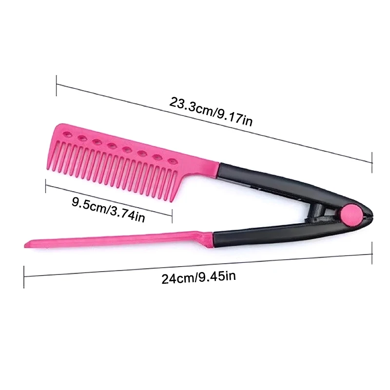 V-Shaped Hair Straightening & Styling Brush - Versatile Unisex Hairdressing Tool