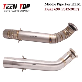 For KTM DUKE 690 2012 2013 2014 2015 2016 2017 Year Titanium Alloy Motorcycle Exhaust Steel Pipe Slip-on Eliminator Middle Pipe