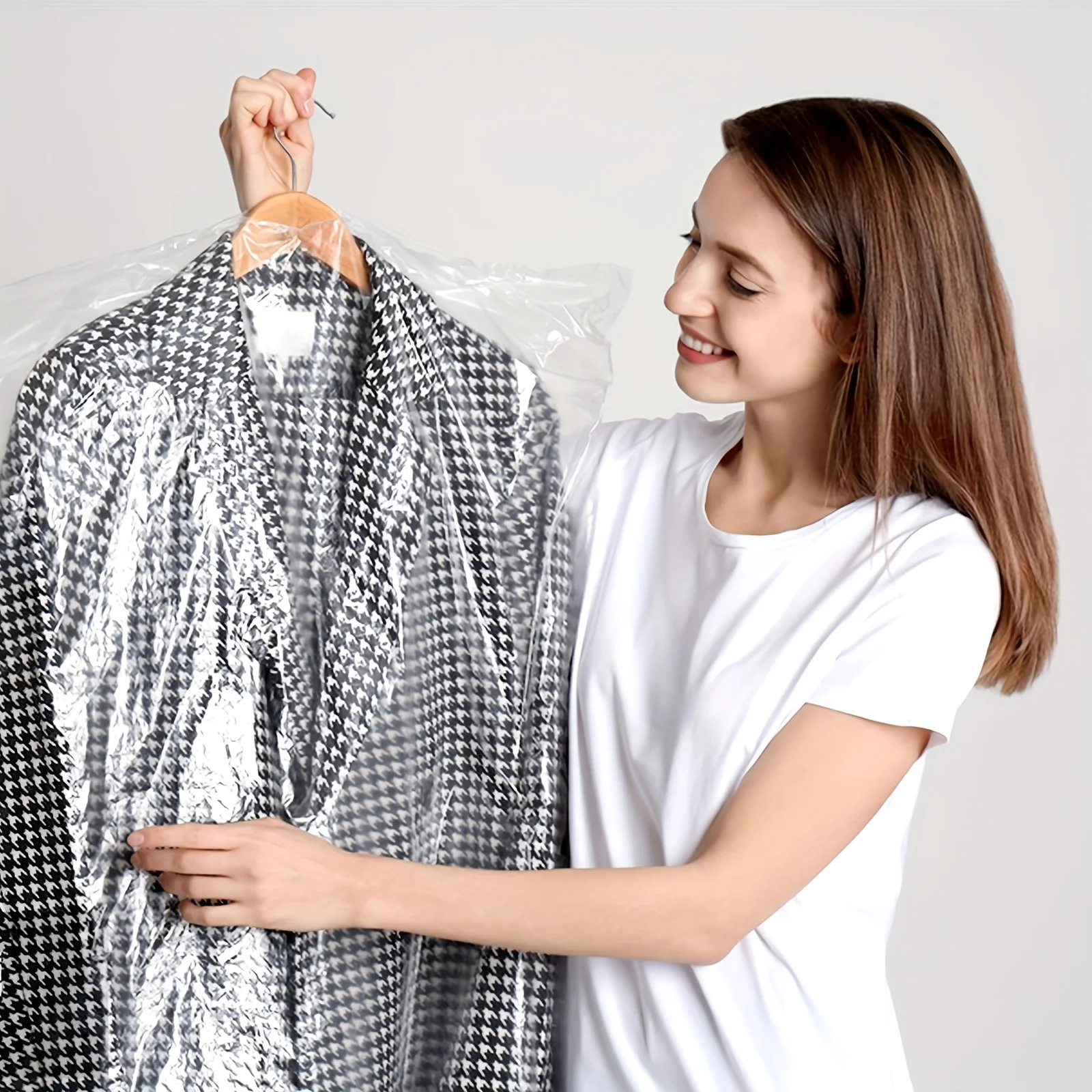 90pcs Clear Plastic Dry Cleaner Bags, 35.4 Inches, Dust-Proof Garment Covers w/ Secure Closure for Hanging Clothes & Storage 3